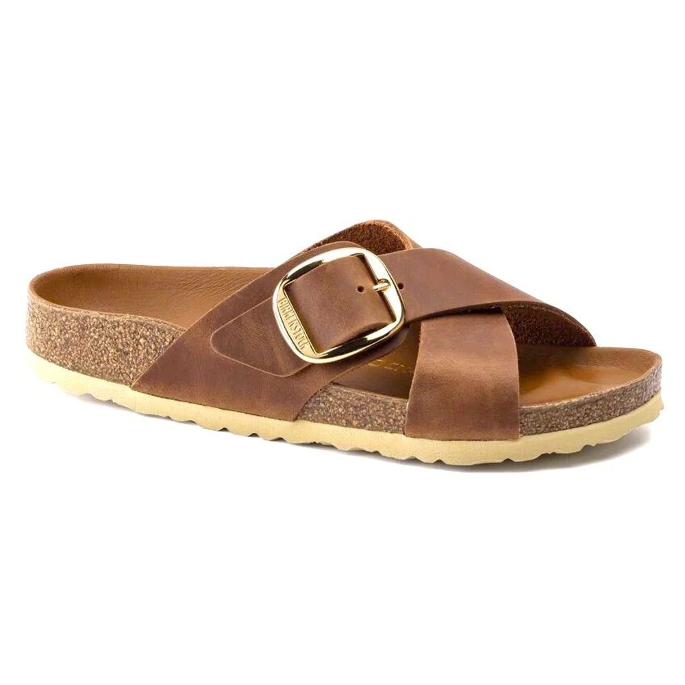 EUC Birkenstock Siena Big Buckle - Oiled Leather in Cognac